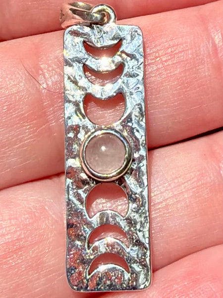 Rose Quartz Phases of the Moon Pendant