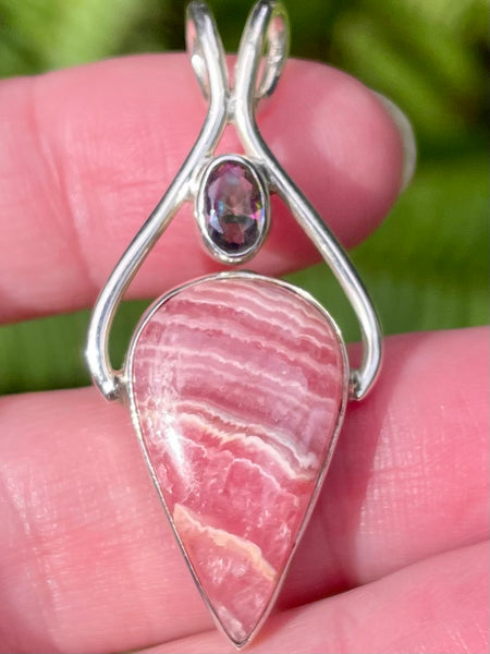 Rhodochrosite and Mystic Topaz Pendant - Morganna’s Treasures 