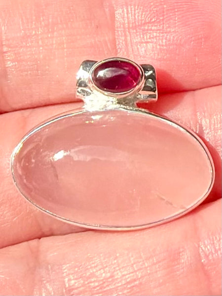 Rose Quartz and Garnet Pendant - Morganna’s Treasures