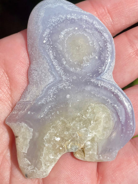 Blue Lace Agate Palm Stone from Africa - Morganna’s Treasures