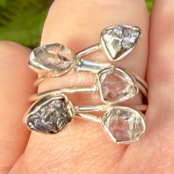 Herkimer Diamond and Meteorite Ring Size 8.5 - Morganna’s Treasures