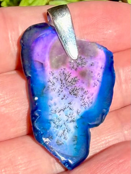 Treated Purple Dendritic Opal Pendant
