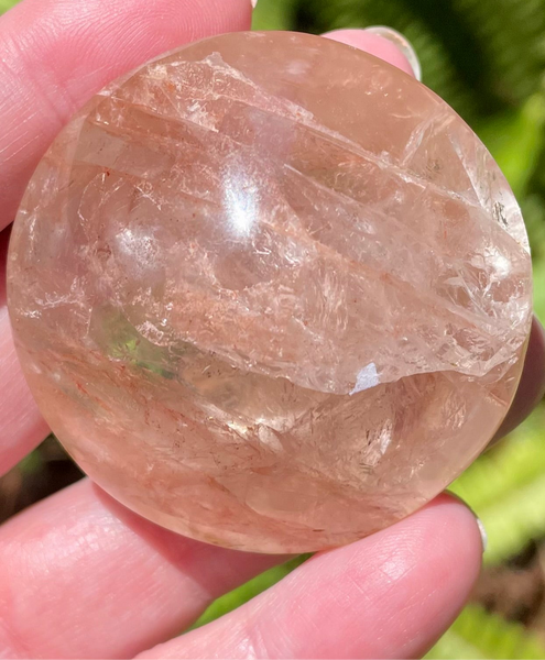 Beautiful Hematoid Quartz Round Palm Stones - Morganna’s Treasures