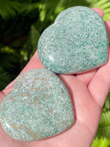 Rare Green Kyanite Heart Palm Stone - Large - Morganna’s Treasures