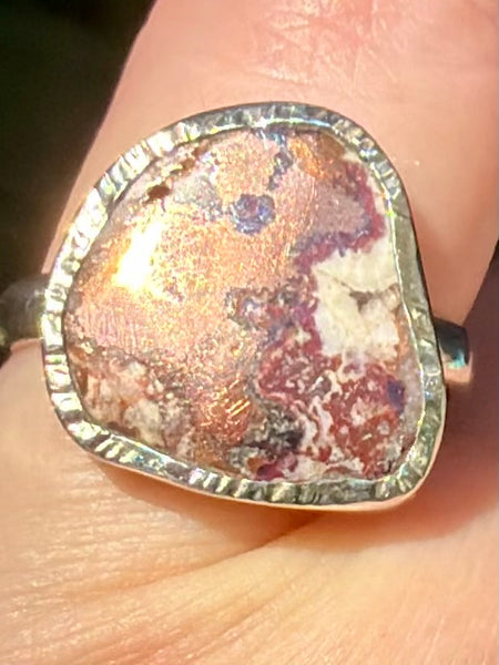 Copper in Agate Ring Size 8