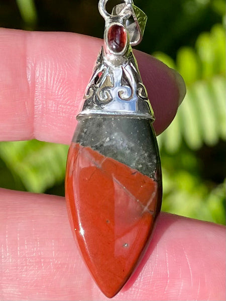 Bloodstone and Garnet Pendant - Morganna’s Treasures 