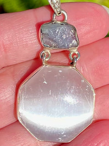 Selenite and Rough Iolite Pendant - Morganna’s Treasures