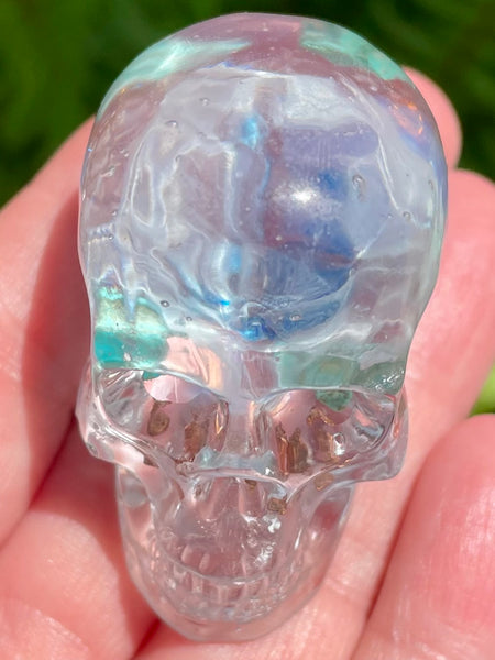 “Ethereal” Turquoise, Opalite, Clear Quartz & Copper Orgonite Skull - Morganna’s Treasures 