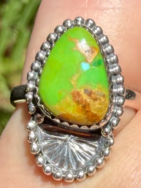 Green Mohave Turquoise Ring Size 7
