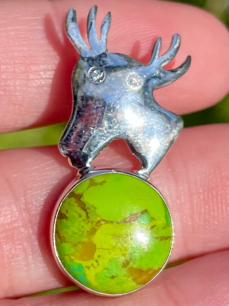 Green Mohave Turquoise Crab Pendant