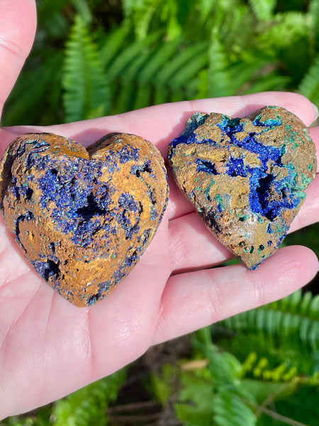Azurite in Malachite Druzy Heart - Morganna’s Treasures