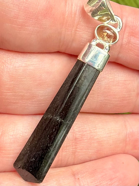 Black Tourmaline and Green Tourmaline Pendant - Morganna’s Treasures