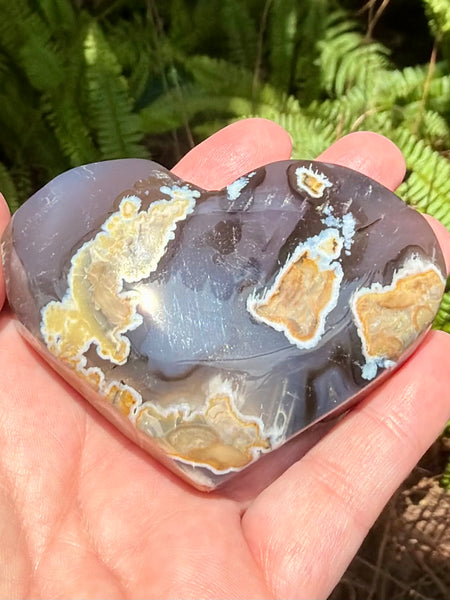 Fluorescent Volcano Agate Heart - Morganna’s Treasures