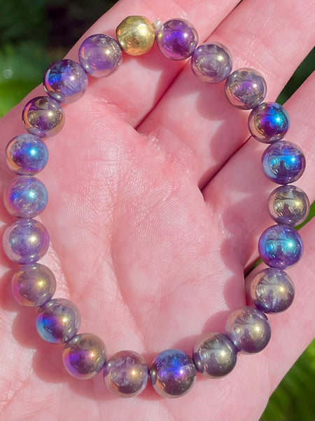 Titanium Aura Amethyst Bracelet - Morganna’s Treasures