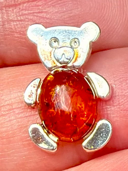 Baltic Amber Teddy Bear Pendant