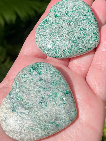 Rare Green Kyanite Heart Palm Stone - Medium - Morganna’s Treasures