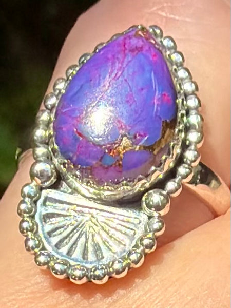 Purple Copper Turquoise Ring Size 7