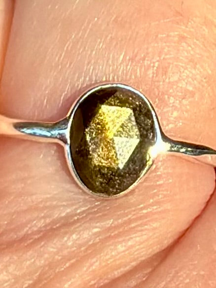 Faceted Gold Sheen Obsidian Ring Size 8 - Morganna’s Treasures