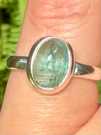 Gorgeous Aqua Kyanite Ring Size 5.5