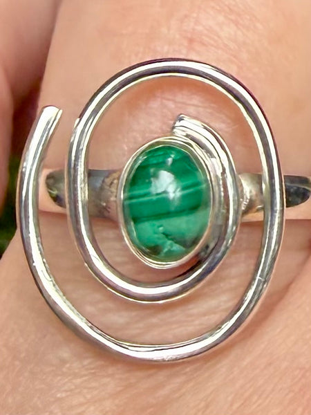 Malachite Spiral Ring Size 9
