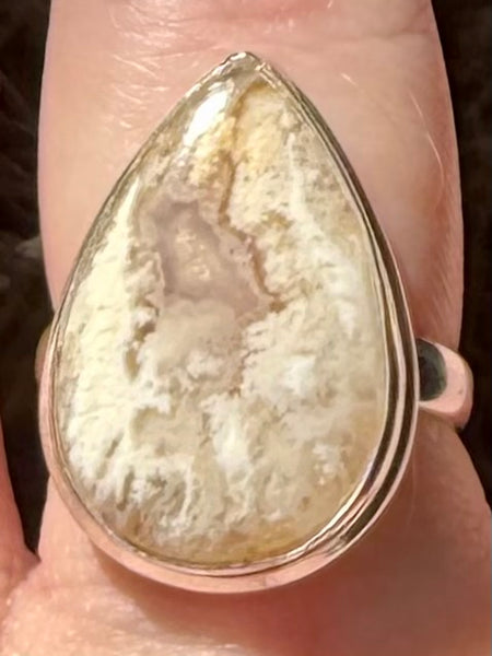 Graveyard Plume Agate Ring Size 9 - Morganna’s Treasures