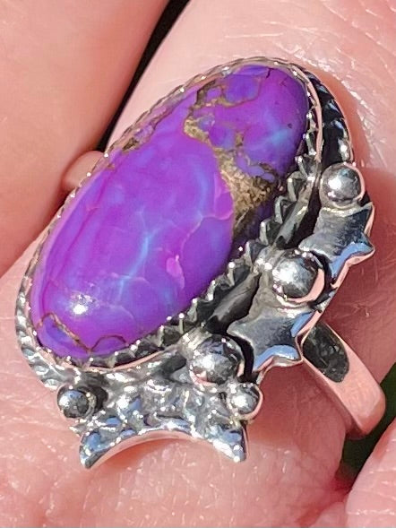 Purple Copper Turquoise Ring Size 9