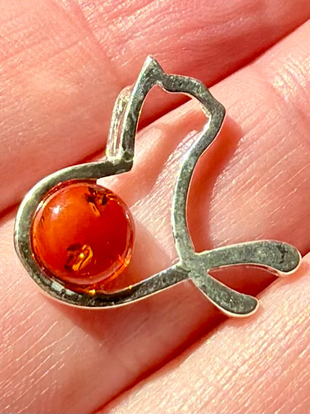 Baltic Amber Cat Pendant - Morganna’s Treasures
