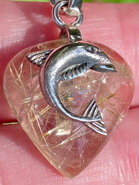 Rutilated Quartz Dolphin Pendant - Morganna’s Treasures 