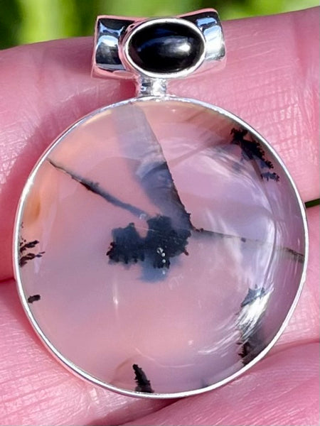 Montana Agate and Black Onyx Pendant