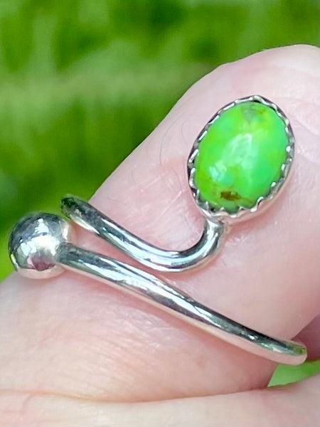 Green Mohave Turquoise Snake Ring Size 7 - Morganna’s Treasures 