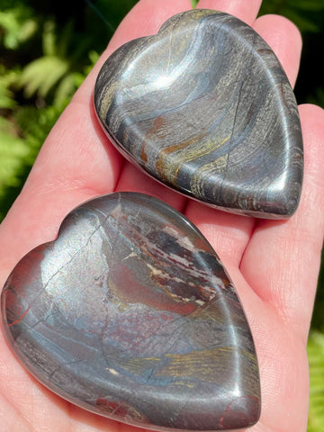 Tiger Iron Heart Palm Stones - Morganna’s Treasures 