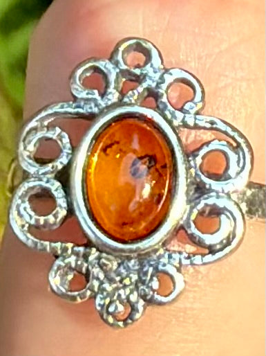 Baltic Amber Flower Ring Size 5 - Morganna’s Treasures