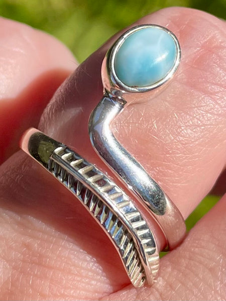 Larimar Feather Ring Size 8.5 - Morganna’s Treasures 