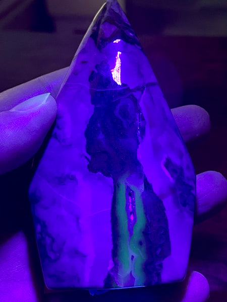 Stunning Fluorescent Volcano Agate Flame - Morganna’s Treasures 