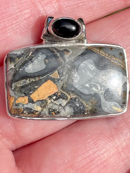 Maligano (Indonesian) Jasper and Black Onyx Pendant - Morganna’s Treasures