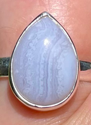 Blue Lace Agate Ring Size 5.5 - Morganna’s Treasures