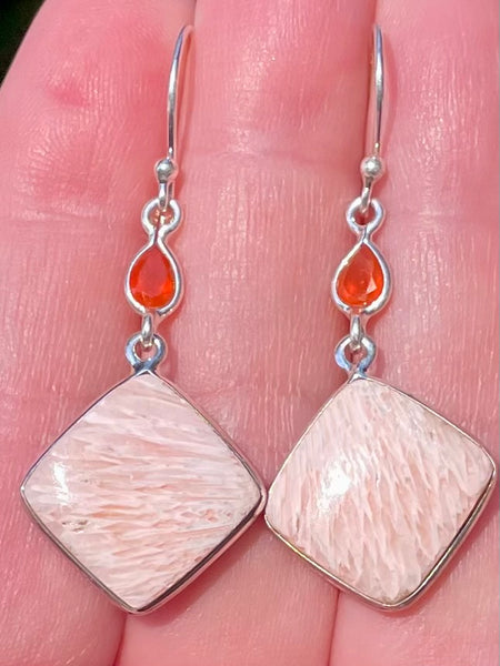 Orange Scolecite and Carnelian Earrings - Morganna’s Treasures