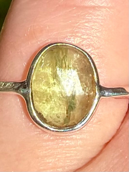 Faceted Green Kyanite Ring Size 7.5