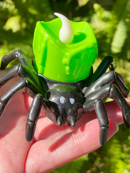 Light Up Spider Candle - Green - Morganna’s Treasures
