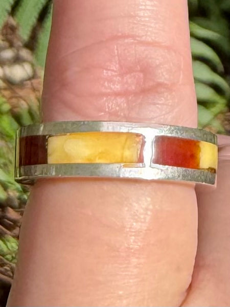 Egg Yolk Baltic Amber Ring Size 5