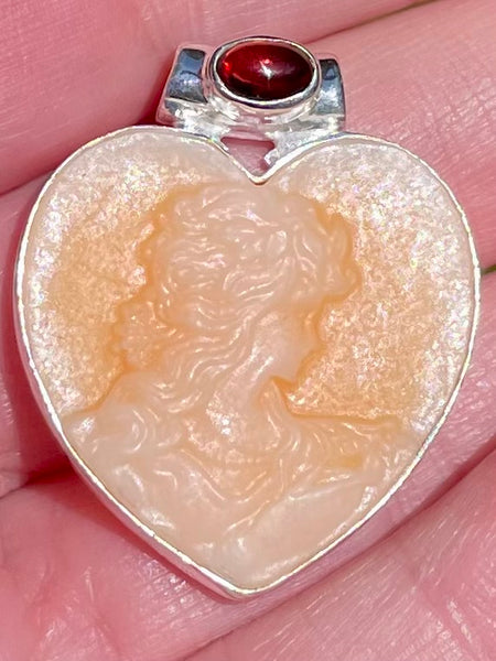 Cameo and Garnet Pendant