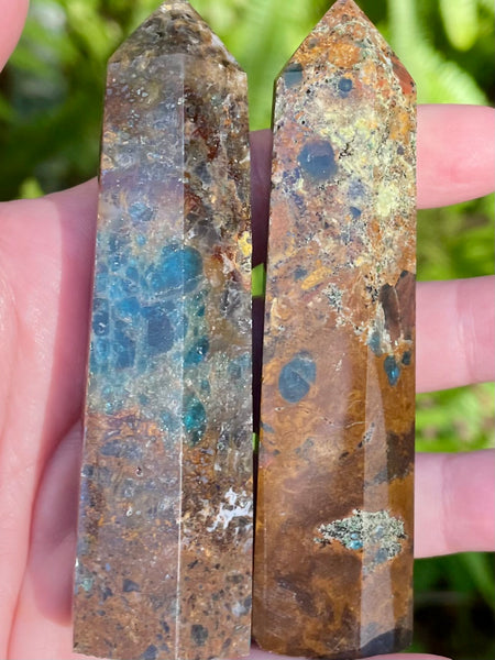 Rare Yellow Jasper and Blue Apatite Healing Wand - Medium - Morganna’s Treasures