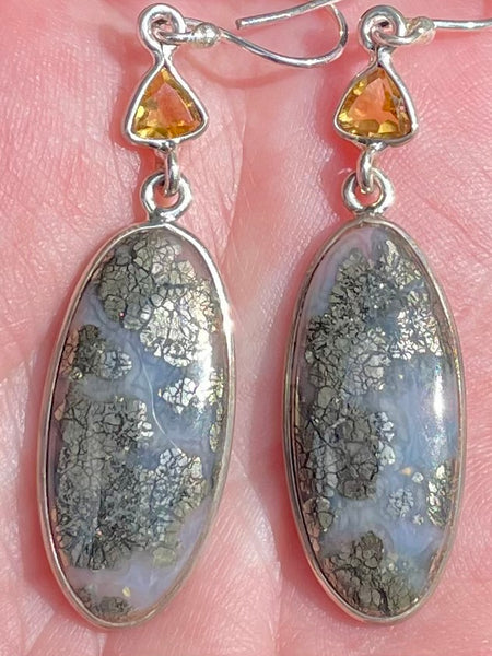 Pyrite in Agate and Citrine Earrings - Morganna’s Treasures 