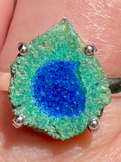 Stunning Azurite in Malachite Stalactite Ring Size 9 - Morganna’s Treasures