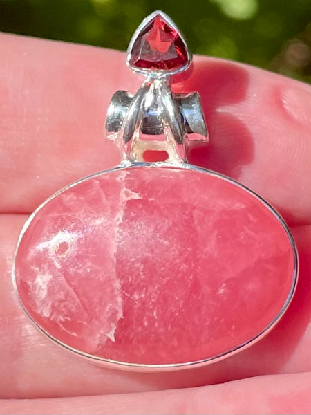 Rhodochrosite and Garnet Pendant - Morganna’s Treasures