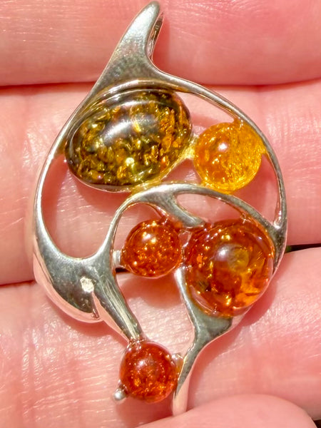 Gorgeous Baltic Amber Dolphin Pendant