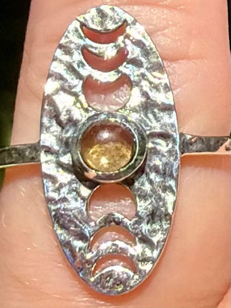 Beautiful Citrine Moon Phase Ring Size 6