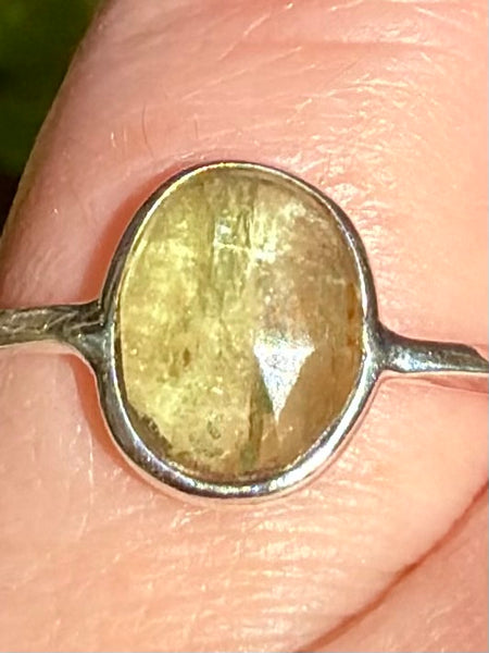Faceted Green Kyanite Ring Size 7.5
