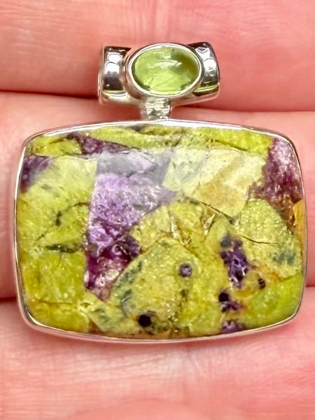 Atlantisite and Peridot Pendant