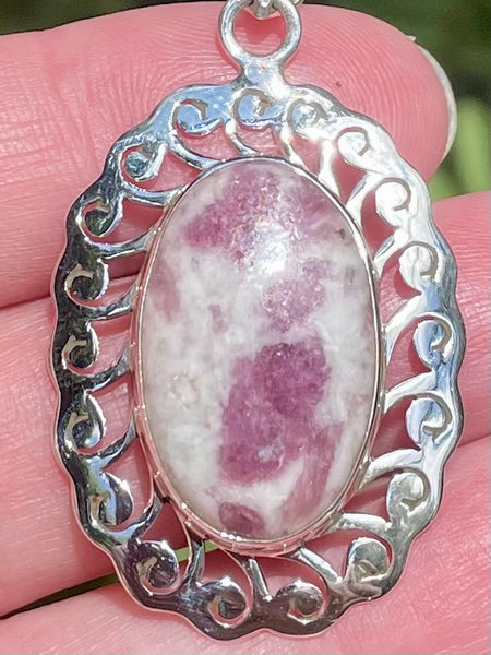 Pink Tourmaline in Quartz Pendant - Morganna’s Treasures 